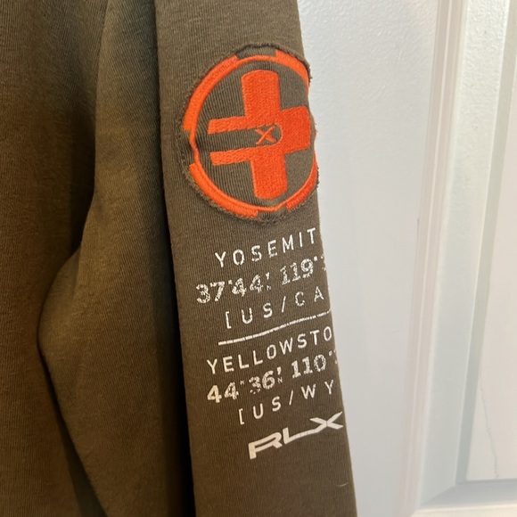 RLX Ralph Lauren full zip fleece Yosemite hoodie Olive green Large - Picture 4 of 9